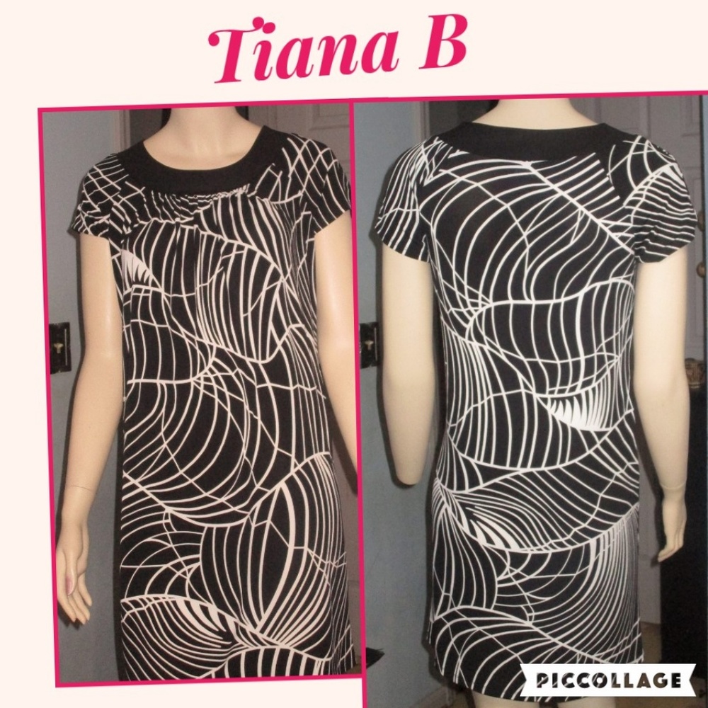 Tiana B Dress - Black/White Print